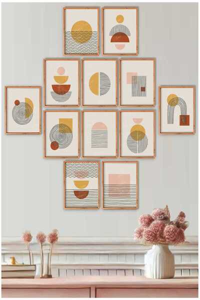 UNT Модерен бохо абстрактен комплект за стена от МДФ с UV печат (комплект от ...