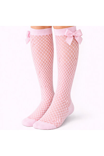 Lika Girl's Knee-High Mesh Bow Socks 6-12 Years Old X