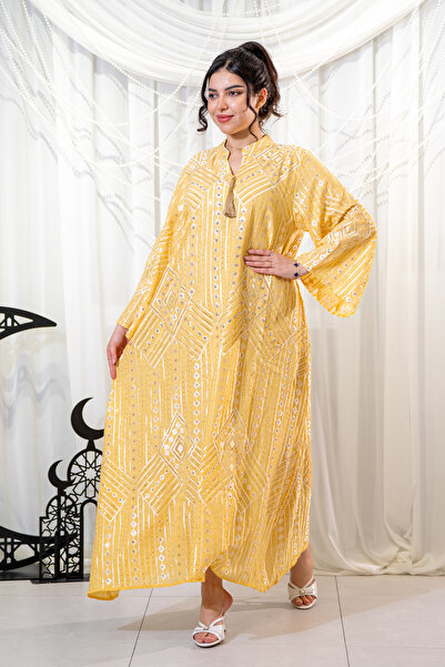 Hasnaa Abaya Ramadan jalabiya with luxurious embroidery and crystal beadwork