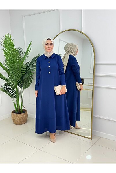 Summer Store Ada Buttoned Crepe Hijab Dress