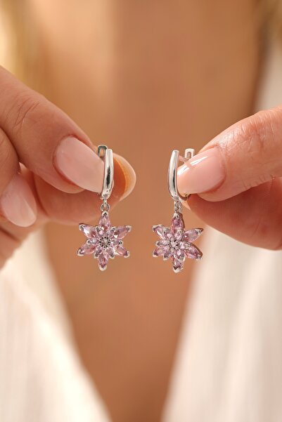 LOTUS JW 925 Ayar Gümüş Lotus Çiçeği Küpe - 925 Ayar Gümüş Küpe