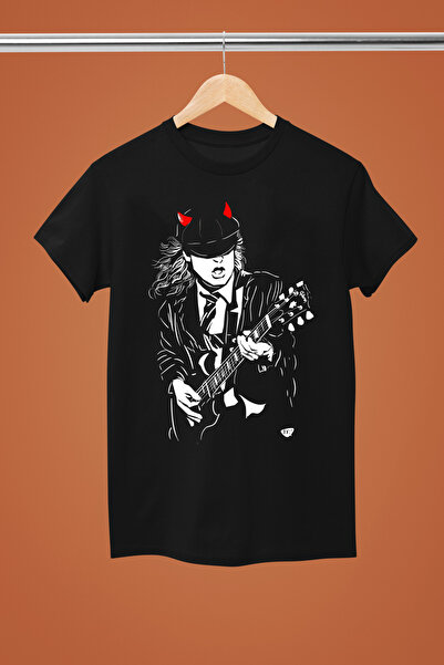 MAGORS TRIUC ROCK ACDC IMPRIMAT BUMBAC Mâneci scurte