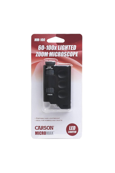Carson MicroMax 60x-100x LED Lighted Zoom Pocket Microscope
