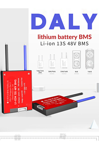 RoboPazar DALY BMS 13S 48V 25A Deşarj / 10A Şarj Balanslı Lityum Pil Koruma M...