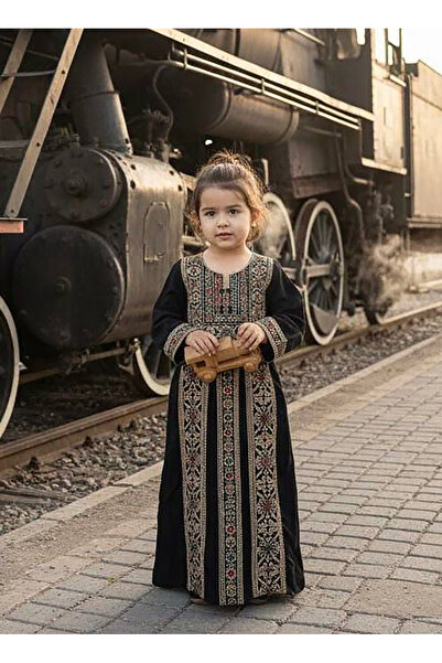Lyaly aljlabyh Embroidered Palestinian Jalabiya for Girls - First-class crepe...