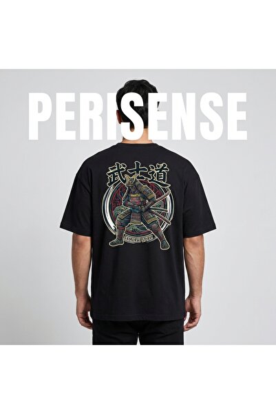 PERISENSE Tricou oversize unisex din bumbac pieptănat premium, cu imprimeu Sa...