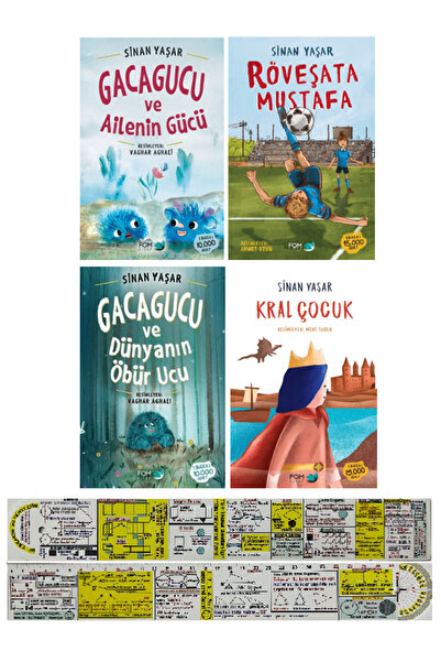 FOM Kitap Sinan Yaşar 4 Kitap Set/Gacagucu 1-2 + Röveşata Mustafa + Kral Çocu...