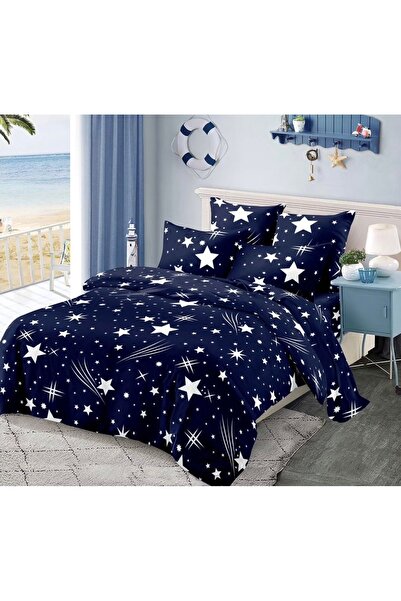 Sky Home Lenjerie de Pat Finet Single - 4 Piese, 140x200 cm, Cearceaf cu Elastic