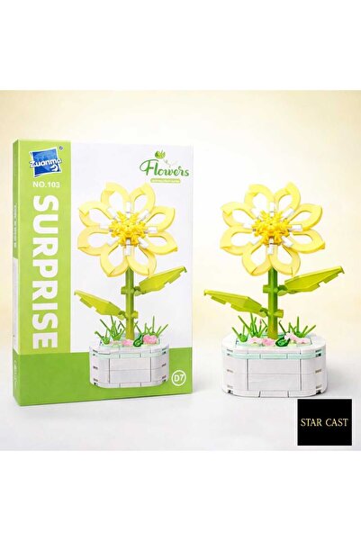 STAR CAST زهرة نجمية مزخرفة على شكل مكعبات بناء - أزرق بلون الكوبالت ı مجموعة...