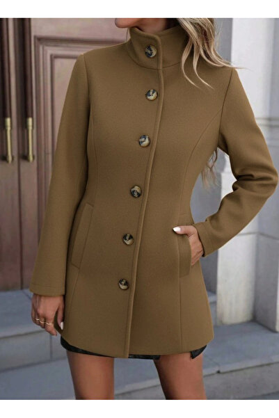 nedo7 Women's Long Sleeve Collared Front Buttoned Unlined Imported Cashmere B...