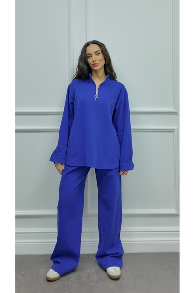 CurcunaShop Women's Gabardine Half Zipper Suit