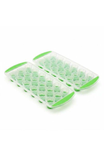 Roomlyne 2-Pack Flower Shaped Silicone Ice Cube Trays with Lids