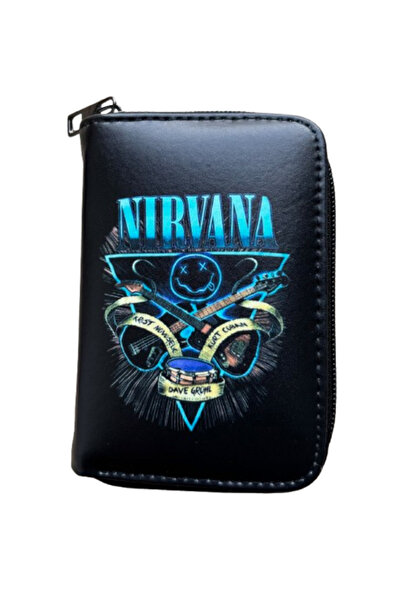 Metal Giyim Nirvana Printed Black Wallet