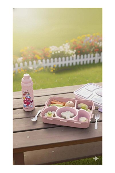 Roomlyne 5-Compartment Bento Lunch Box Set for Kids - Leakproof, Racing Cars ...