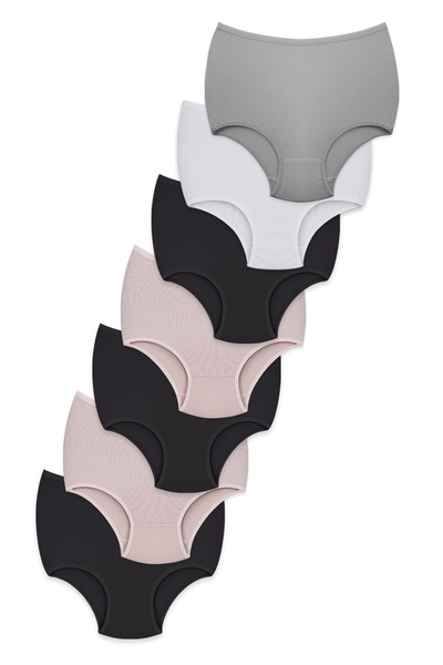 KoNFoRX Women's Panties High Waist 7 Pack - Everyday Use, Cotton, Underwear D...