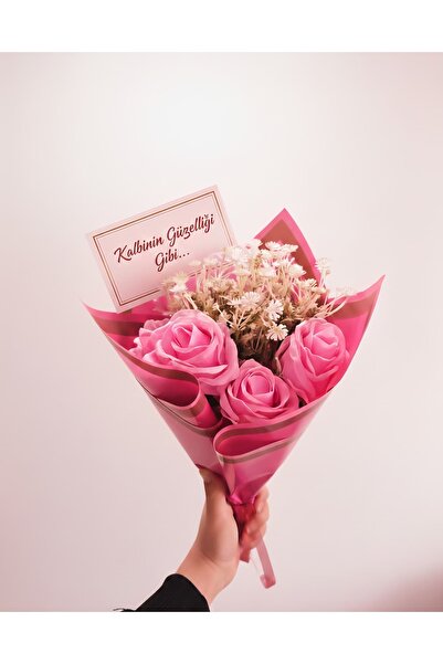 elovya Pembe Gül Buketi – Not Kartlı Romantik Hediyelik Çiçek | Sevgiliye, An...