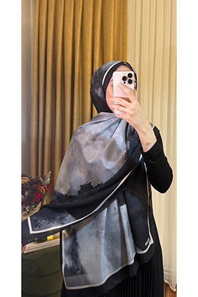 Püsküldükkan Batik Desenli Pamuk Soft Şal-Siyah