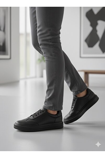 rocassi Men's Genuine Leather Nubuck Shoes Black-Leather