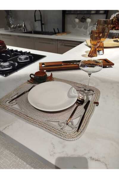 VeronicA AMERİKAN SERVİSİ DİKDÖRTGEN (SUPLA) 6'lı