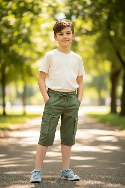 ASL GOLF CLUB Boys' Capri Shorts with Elastic Waist and Side Pockets, Ages 3-14