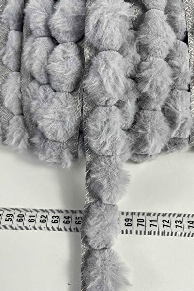 Hobigram Svetlo siva zečja krzna Pliš traka – Mekane teksture ukrasni rubni o...