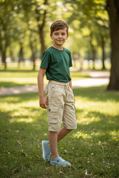 ASL GOLF CLUB Pantaloni scurți Capri pentru băieți cu talie elastică și buzun...