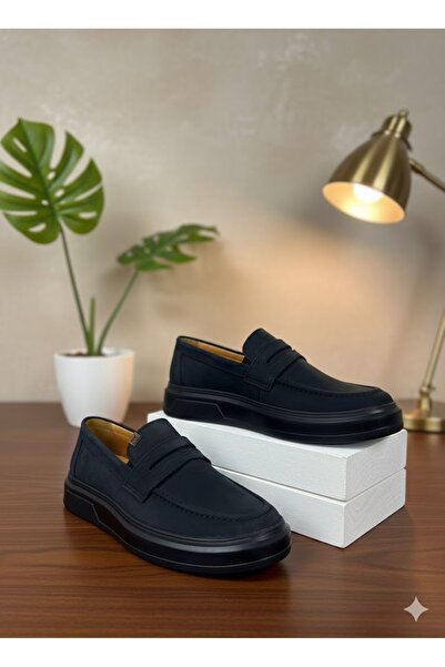 rocassi Pantofi LOFER piele naturală NUBUCK pentru bărbați, bleumarin