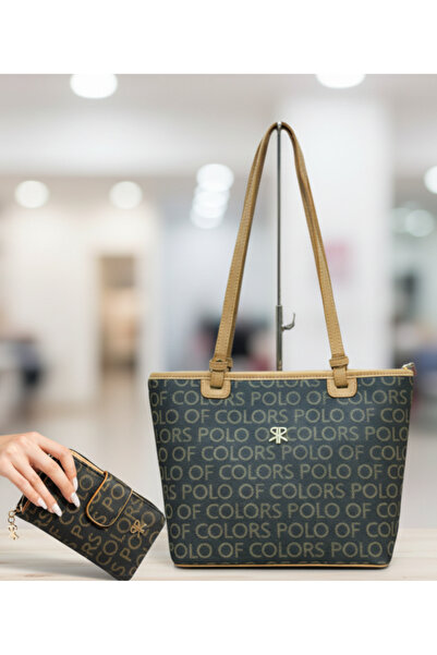 Polo Of Colors Black Camel Women's Large Size Shoulder Strap Bag