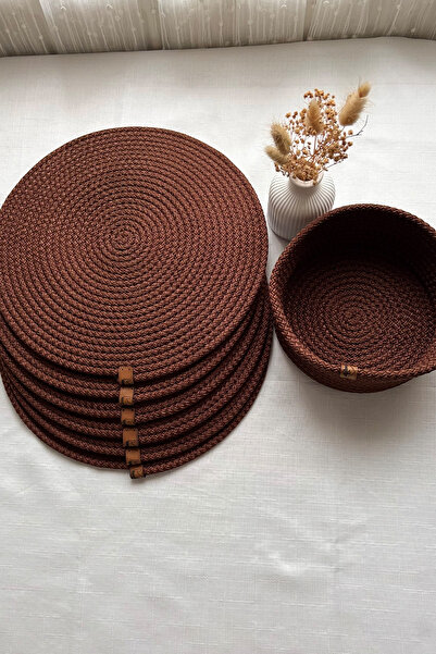 MS Glassware Dark Brown American Serving Set Supla 7 Piece Bread Basket, Plat...