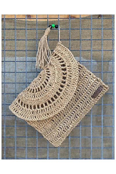 Remy's El Yapımı Hasır Örgü Kadın Çantası Doğal & Bohem