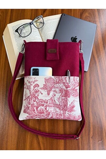 AKSESUARSEPETİ Handmade, French Country Pattern, with Pockets, Carrying Strap...