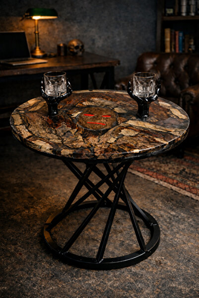 ARTERA DELUXE Epoksi & Ahşap, Heykelsi Detaylı Lüks orta sehpa