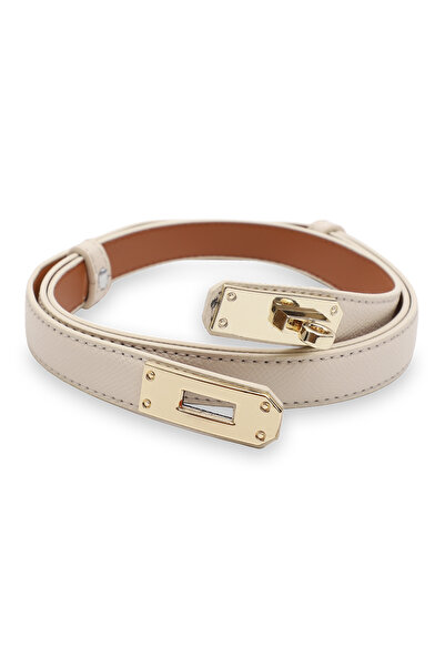 Velvoria Women's Sand Beige Color Adjustable Genuine Leather Belt