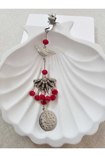 SİBEL AKSESUAR mardin yöresel sıla tokası lak kaplama silver kırmızı