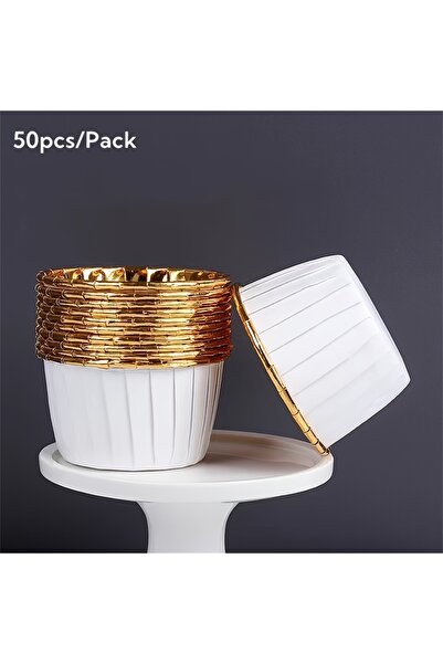 Choice مجموعة قوالب خبز الكب كيك والمافن المستديرة، 50 قطعة، لون أبيض، 9 ألوا...