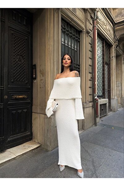 Cistern İstanbul Rochie de damă din tricotaje cu guler Madonna