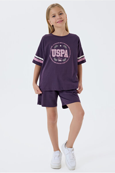 U.S. Polo Assn. U.S.POLO ASSN US2501-G Set pantaloni scurți pentru fete, violet