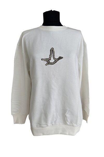 PHUTİ COLLECTION Bird Detail Ecru Sweatshirt