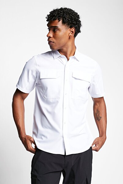 Lescon Beyaz Erkek Outdoor Kısa Kollu Gömlek 23y-1062