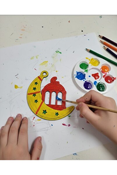 NETWORK ART 10 Adet Ahşap Ramazan Figür Boyama Dizayn C Okul Diy Etkinlik Akt...