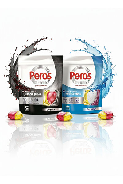 Peros Pratik Kapsül Deterjan Seti - Kusursuz Beyazlar ve Solmayan Siyahlar (2...