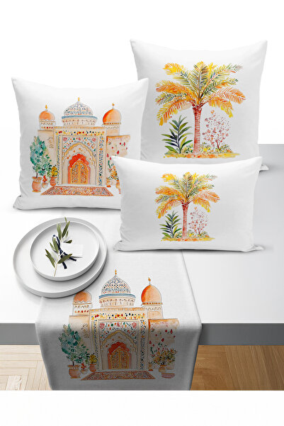 Bertille Home Ramazan Bohemian Series Set de 3 perne + 1 covoraș digital cu i...