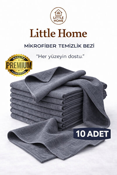 Little Home Mikrofiber 10 ADET Mikrofiber 360 GSM Kareli Genel Temizlik Bezi ...