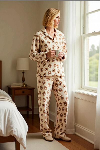 BENERLY Women's Shirt Collar Standard Sleeve Regular Fit Animal Pattern Wells...