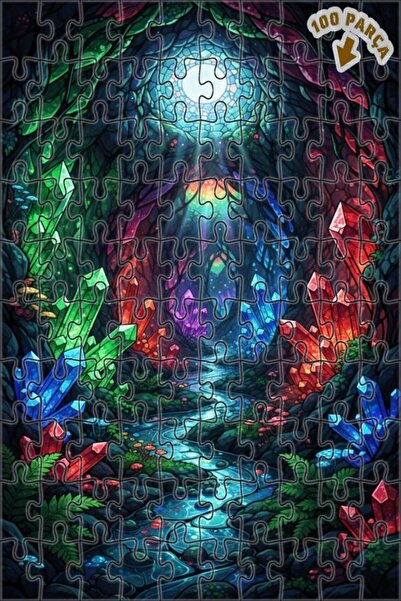 Teona Ahşap لغز خشبي بإطار من طابقين من كريستال ماجارا دريم 100 قطعة 25x25