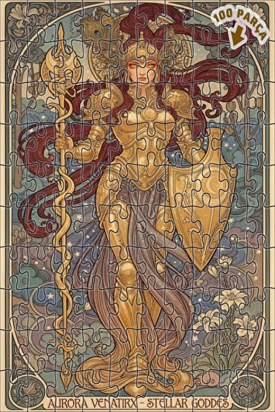 Teona Ahşap لوحة زيتية لآلهة أورورا فيناتريكس المدرعة بالذهب، لغز خشبي بإطار ...