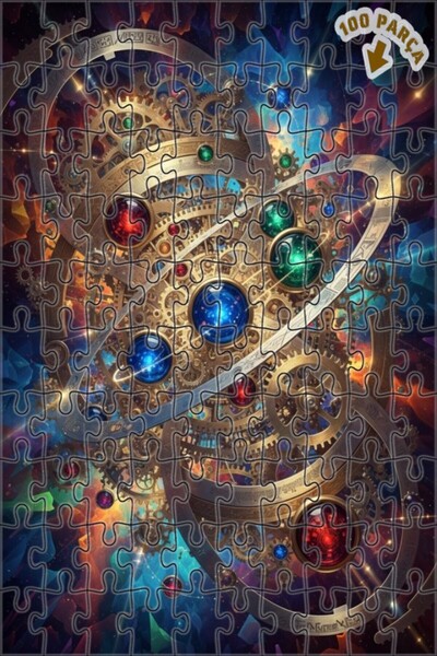 Teona Ahşap لغز خشبي مؤطر بطبقتين بمظهر لوحة زيتية يصور آلية كونية غامضة، 100...