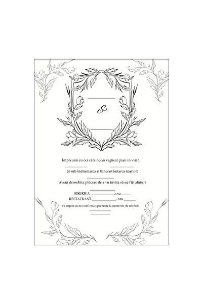 OEM Invitatie nunta 13x18 cm cu plic, Model 8