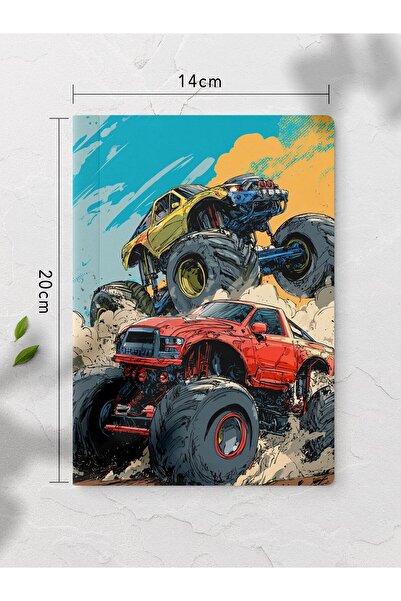 gxe.art Unlined Notebook Monster Truck Patterned Notebook Notepad Mind and Me...