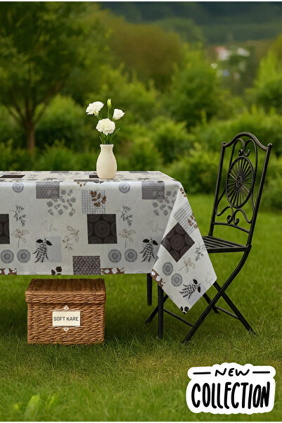 Soft Kare Pvc Fiber Tablecloth – Wipeable, Waterproof, Modern Pattern, for Ki...